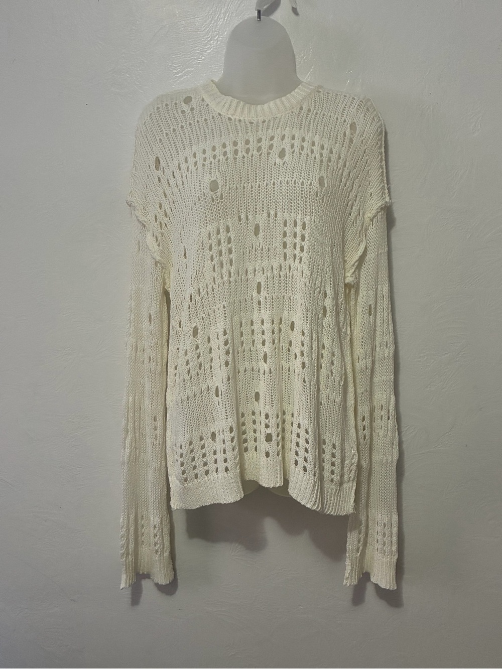 POL Lightweight Open-Knit Top in Cream - Picture 2 of 12